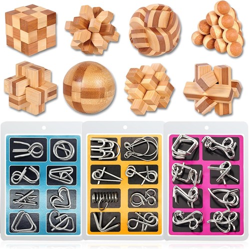 Knobelspiele holz set - knobelspiele,